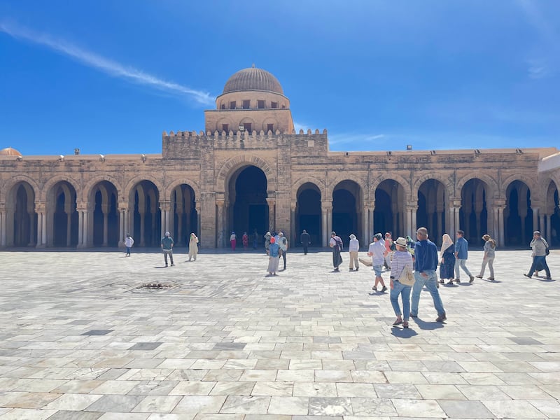 Tourists continue to flock to Kairouan to visit the Grand Mosque as Ramadan nears its end