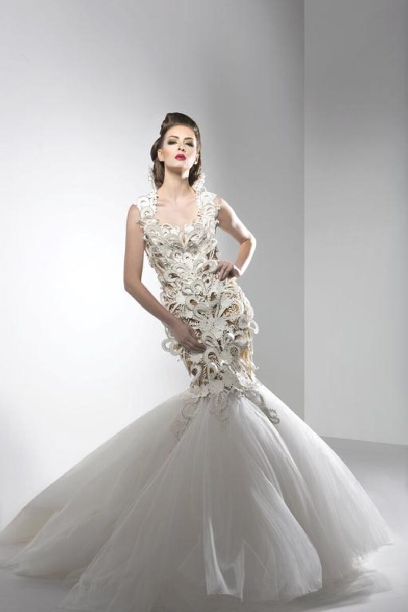 A wedding gown from Walid Attalah's 2013-2014 Wedding Dress Collection. Courtesy: Walid Attalah Fashion Design