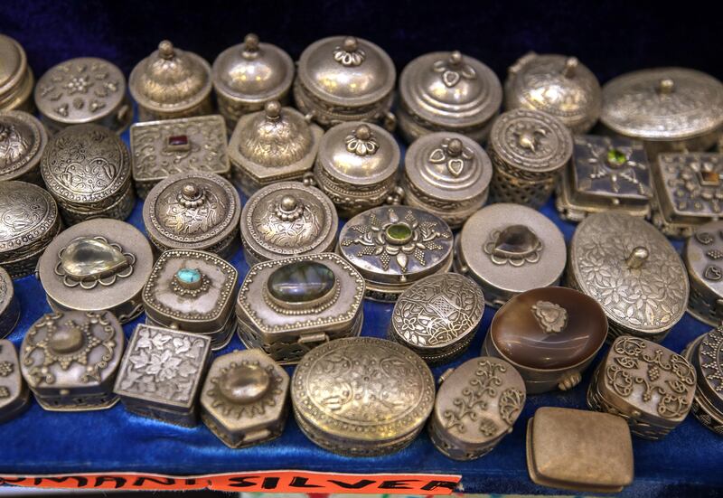 Omani silver for sale at the Mutrah Souq. Victor Besa / The National