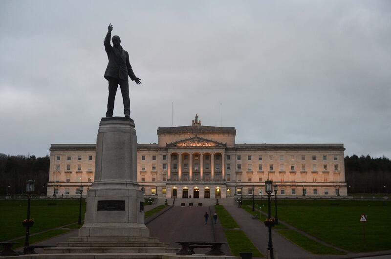 Stormont Government Buildings in Belfast. The political institutions are currently suspended amid a dispute over post-Brexit arrangements called the Northern Ireland Protocol. EPA