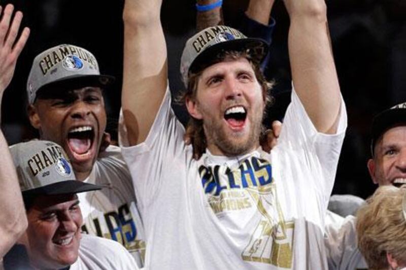 Dirk Nowitzki says the players he won a title with on the Dallas Mavericks will always be like family to him, no matter what team they may end up playing on.