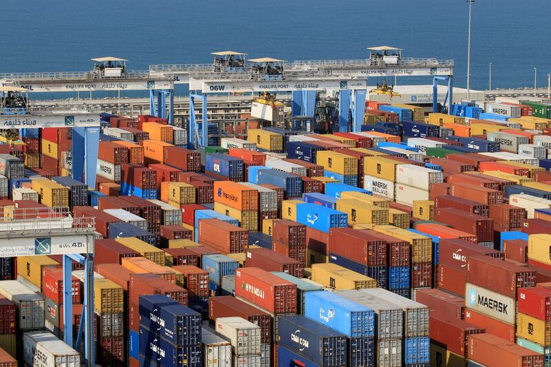 Shipping containers at Abu Dhabi's Khalifa Port. Reuters