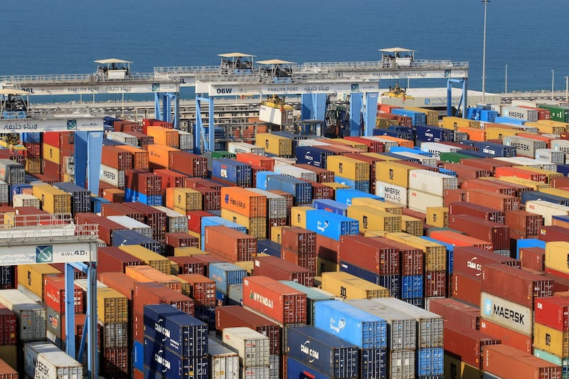 Containers are seen at Abu Dhabi's Khalifa Port, UAE. A UK-GCC FTA could be worth £61.5 billion, according to the UK government. Reuters