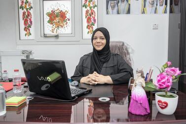 Matchmaker Widad Bu Sittah at her office in Ras Al Khaimah. Antonie Robertson / The National    