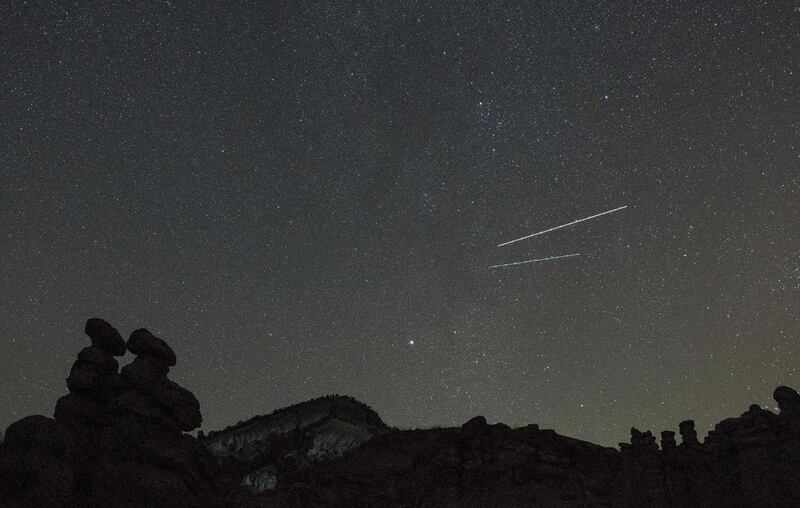 The Perseids are a prolific meteor shower associated with the Swift–Tuttle comet.  The meteors are called the Perseids because the point from which they appear to originate lies in the constellation Perseus.