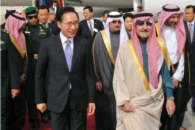 Lee Myung-bak, South Korea’s President , arrives in Riyadh on Tuesday. Mr Lee will visit Qatar today and the UAE.