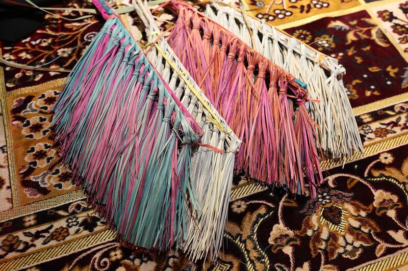 DUBAI, UNITED ARAB EMIRATES, Jan 09  – 2020 :- Brooms made with palm leaves at the Al Shindagha Days culture festival held at Al Shindagha Heritage District in Dubai. (Pawan Singh / The National) Photo essay for Weekend. Story by Katy Gillett 