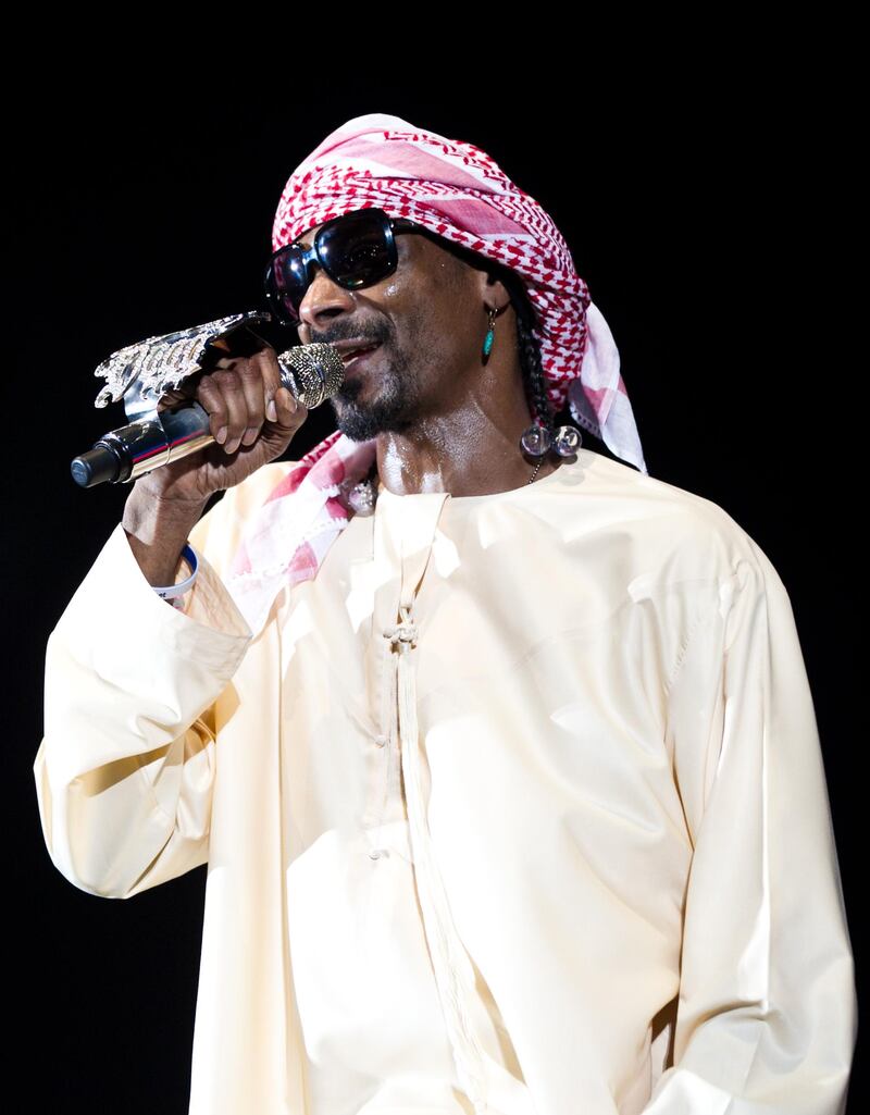 American hip-hop artist Snoop Dogg performs at Yas Arena in Abu Dhabi on Friday May 6, 2011. Flash Entertainment