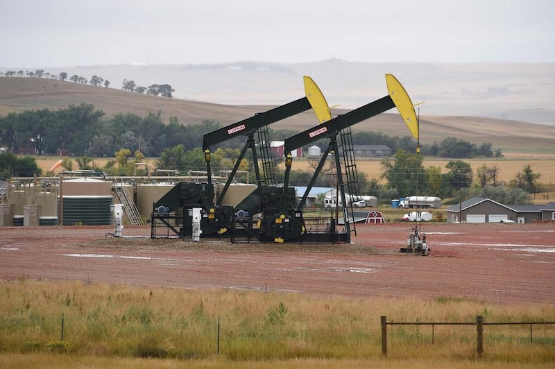 Pump jacks on the Bakken shale formation in North Dakota. US shale is poised for a comeback as prices reached $70 per barrel in January. Robyn Beck / AFP