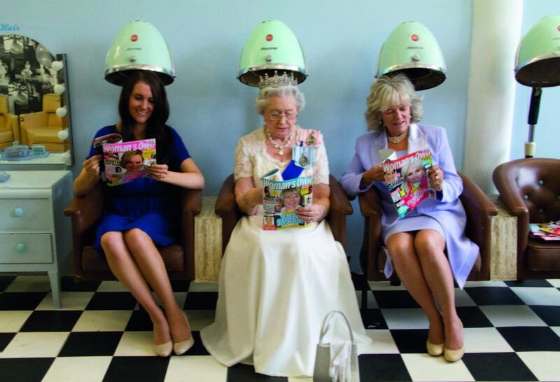 Spoof image of the British royal family by photographer Alison Jackson. Handout