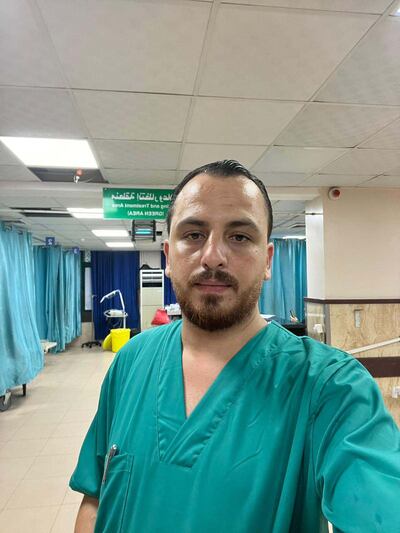 Dr Murad Abed is volunteering at Al Aqsa Hospital. Photo: Dr Murad Abed
