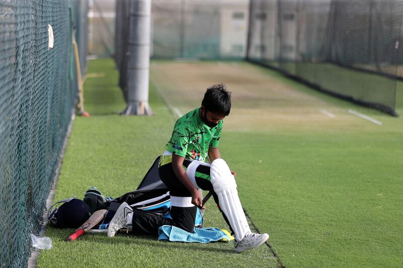 Dubai, United Arab Emirates - Reporter: Paul Radley. Sport. Ryan Paramasivam. Cricket training returns with Its just cricket UAE returning to training in Jebel Ali. Monday, June 1st, 2020. Dubai. Chris Whiteoak / The National