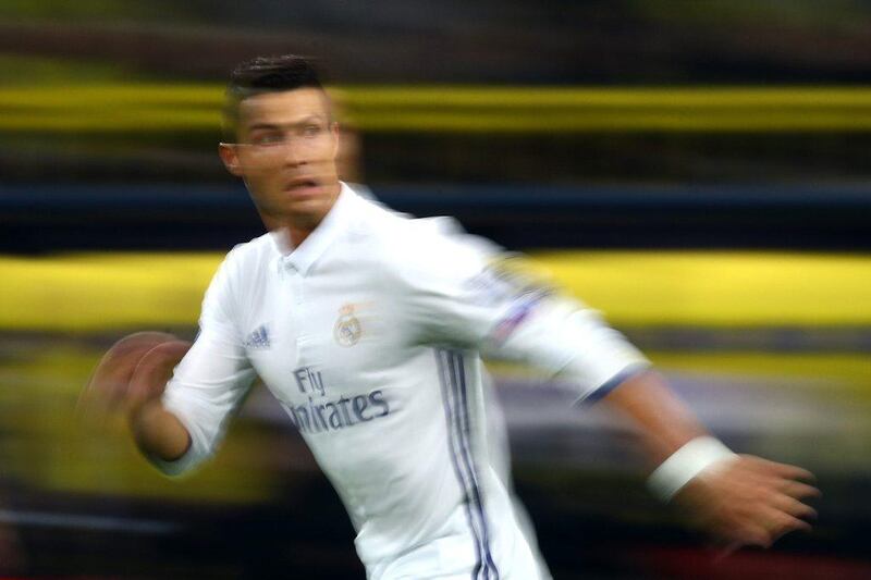 Cristiano Ronaldo of Real Madrid in action during the Champions League Group F match against Borussia Dortmund. Dean Mouhtaropoulos / Getty Images