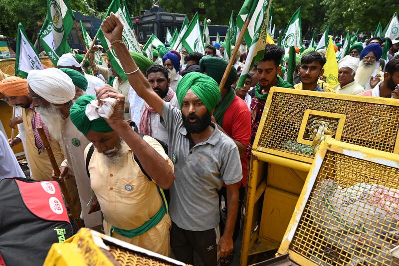 Protestors fear Prime Minister Modi’s efforts to reshape farming in India would see them at the mercy of greedy corporations.