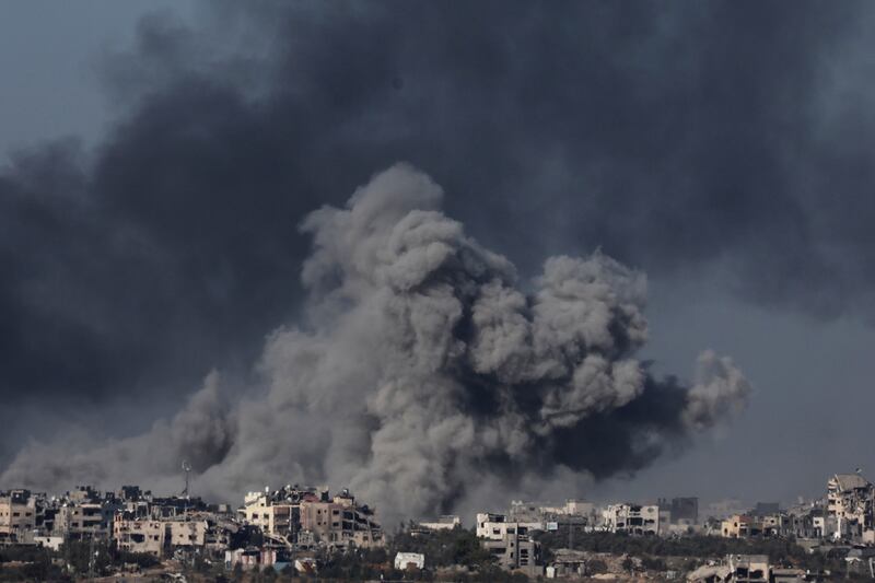 Smoke rises from the Gaza Strip after Israeli air strikes this week. EPA