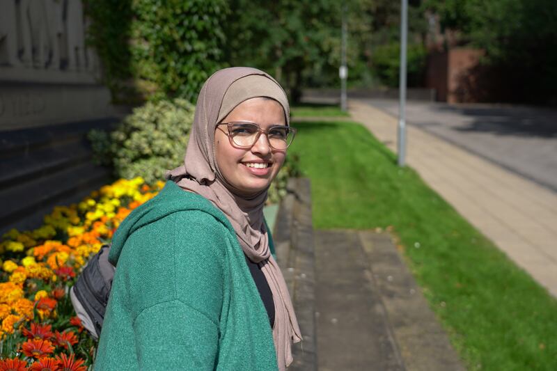 Marwa Khamash at Birmingham University, where she is completing a Masters degree as a Said scholar. All photos: Amy McConaghy / The National