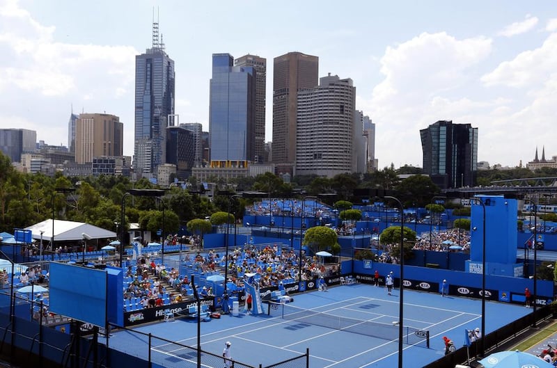 View of an outside court at Melbourne park on Wednesday. Mast Irham / EPA