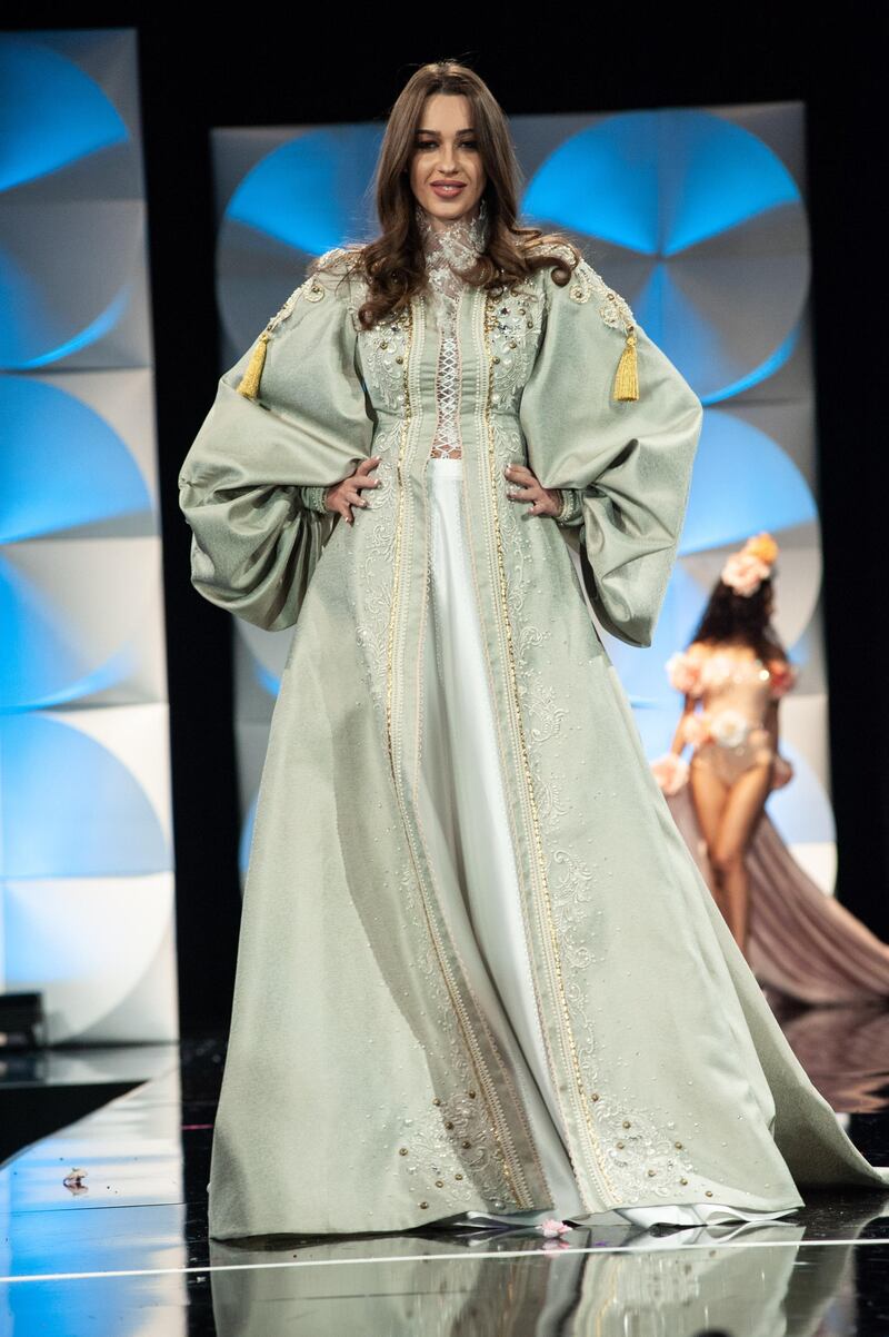 Tako Adamia, Miss Georgia 2019 on stage during the National Costume Show at the Marriott Marquis in Atlanta on Friday, December 6, 2019. The National Costume Show is an international tradition where contestants display an authentic costume of choice that best represents the culture of their home country. The Miss Universe contestants are touring, filming, rehearsing and preparing to compete for the Miss Universe crown in Atlanta. Tune in to the FOX telecast at 7:00 PM ET on Sunday, December 8, 2019 live from Tyler Perry Studios in Atlanta to see who will become the next Miss Universe. HO/The Miss Universe Organization