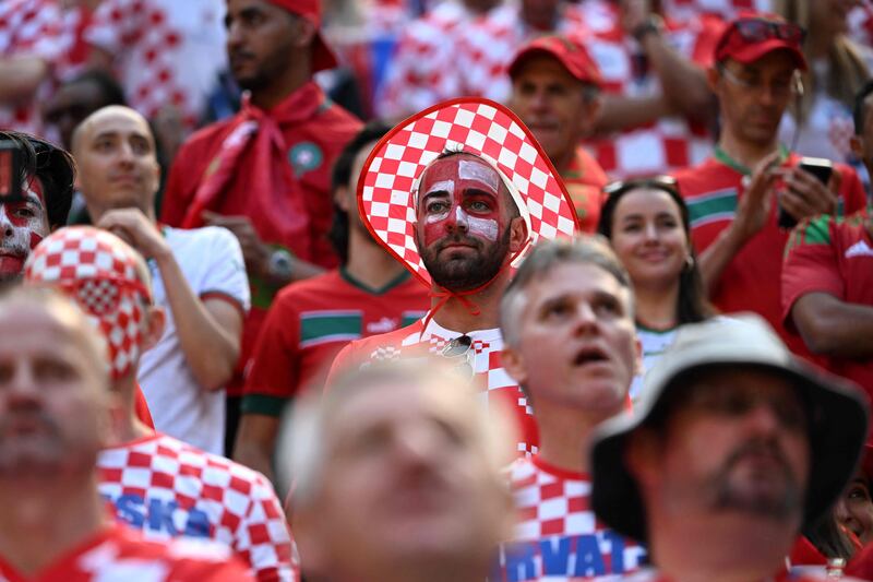 Croatia supporters wait for kick-off in their match against Morocco. AFP