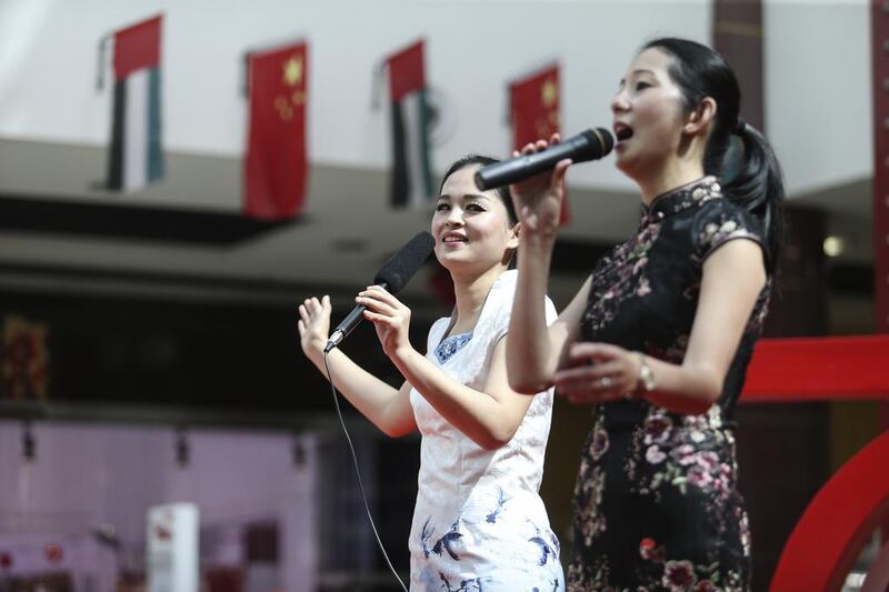 Singers perform Chinese songs to welcome the Year of the Sheep. Sarah Dea / The National
