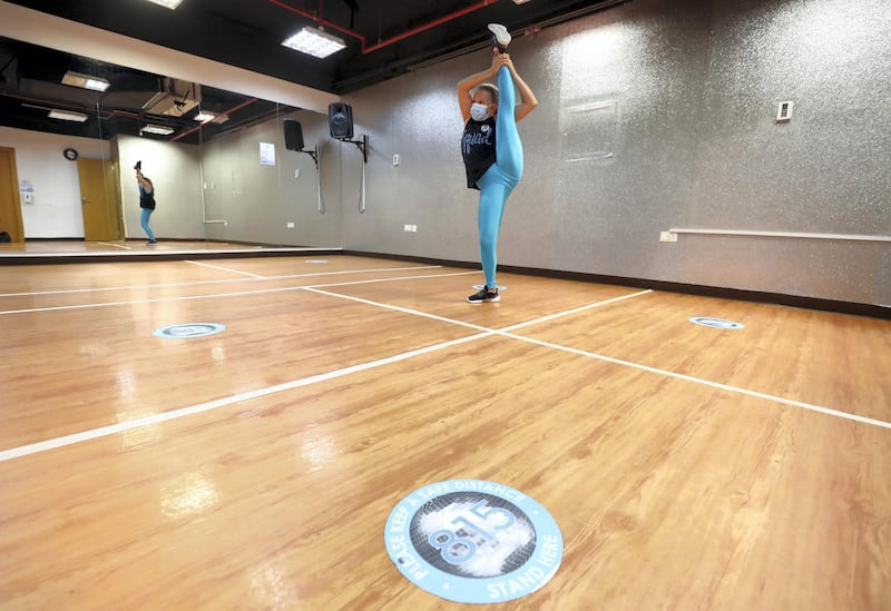 Dubai, United Arab Emirates - Reporter: N/A. News. Coronavirus/Covid-19. Coronavirus safety measures are taken at 815 Dance & Performing Arts Training Centre in Silicone Oasis. Tuesday, October 20th, 2020. Dubai. Chris Whiteoak / The National