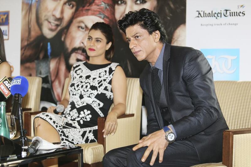 Kajol, left, and Shah Rukh Khan rank among Bollywood’s best on-screen couples. Their last film together was 2010’s My Name Is Khan. Sarah Dea / The National
