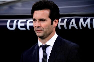 Real Madrid's Argentinian coach Santiago Solari looks on during the UEFA Champions League round of 16 second leg football match between Real Madrid CF and Ajax at the Santiago Bernabeu stadium in Madrid on March 5, 2019. / AFP / JAVIER SORIANO