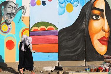 A mural in Baghdad, painted during demonstrations against the Iraqi political class last year. AFP