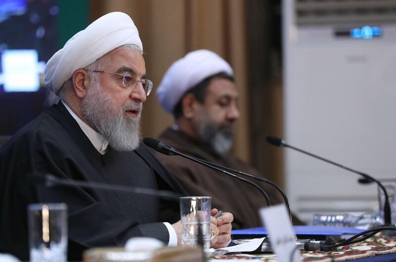 A handout picture provided by the Iranian presidency on November 12, 2019, shows President Hassan Rouhani speaking at a meeting of the administrative council of the southeastern province of Kerman.  - === RESTRICTED TO EDITORIAL USE - MANDATORY CREDIT "AFP PHOTO / HO / IRANIAN PRESIDENCY" - NO MARKETING NO ADVERTISING CAMPAIGNS - DISTRIBUTED AS A SERVICE TO CLIENTS ===
 / AFP / Iranian Presidency / HO / === RESTRICTED TO EDITORIAL USE - MANDATORY CREDIT "AFP PHOTO / HO / IRANIAN PRESIDENCY" - NO MARKETING NO ADVERTISING CAMPAIGNS - DISTRIBUTED AS A SERVICE TO CLIENTS ===
