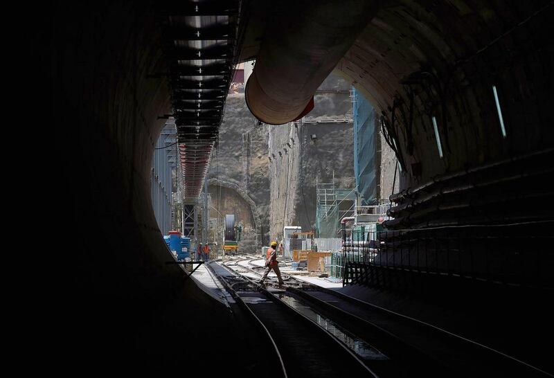 Above, construction site of Riyadh’s $22.5-billion metro system. Ahmed Farwan / AFP