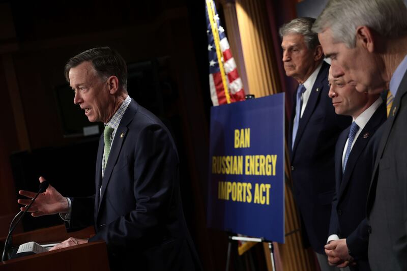 US senators at a news conference at the US Capitol on March 3, 2022 in Washington. Getty Images / AFP