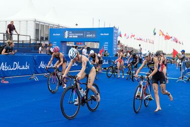 Action from the 2018 ITU World Triathlon Abu Dhabi. The UAE's capital will now host the 2022 Grand Final. Reem Mohammed /  The National