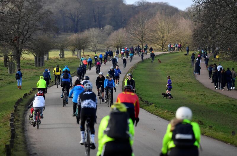 Members of the public exercise in Richmond Park, London. Reuters