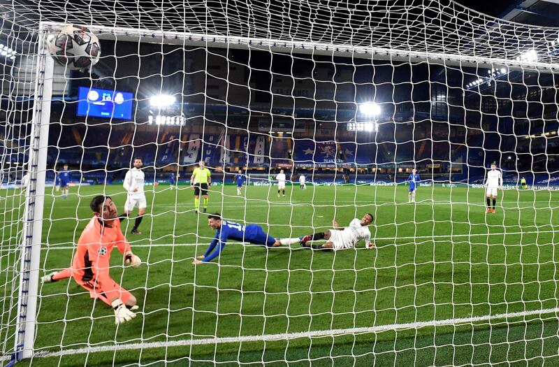 Mason Mount scores Chelsea's second goal in their Champions League semi-final second leg victory over Real Madrid at Stamford Bridge on Wednesday, May 5. Chelsea won 2-0 on the night and 3-1 on aggregate. Reuters