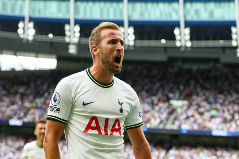 Harry Kane celebrates scoring. Getty