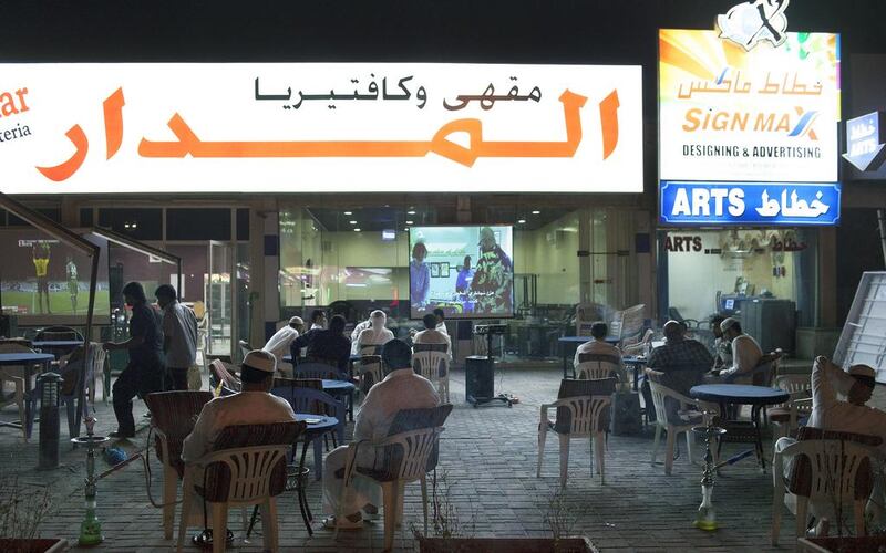 Shisha cafe owners have seen an increase in business since moving to the ndustrial area of UAQ. The enforced relocation has turned into an opportunity for increased revenues. Lee Hoagland / The National