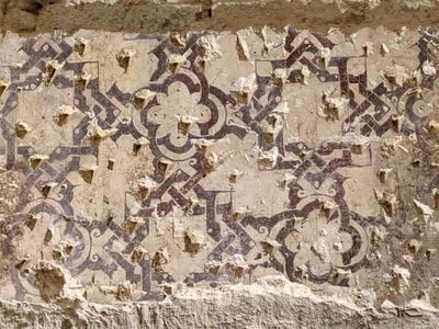 Workers found geometric designs and motifs hidden behind the plaster. Alvaro Jimenez.