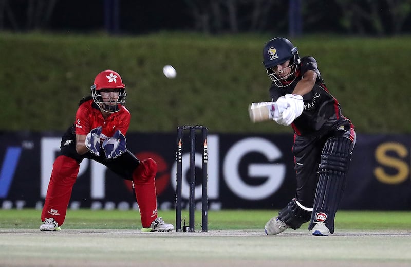 Esha Oza of UAE scored 53 runs from 51 balls against Hong Kong.