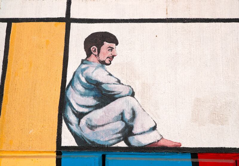 Another detail from a piece inspired by Piet Mondrian.