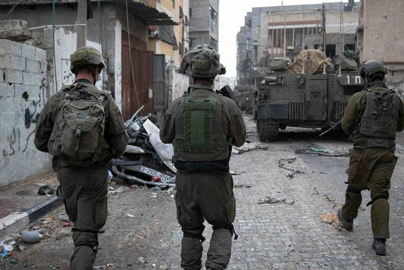Israeli military patrolling the Gaza Strip during a temporary truce. Reuters