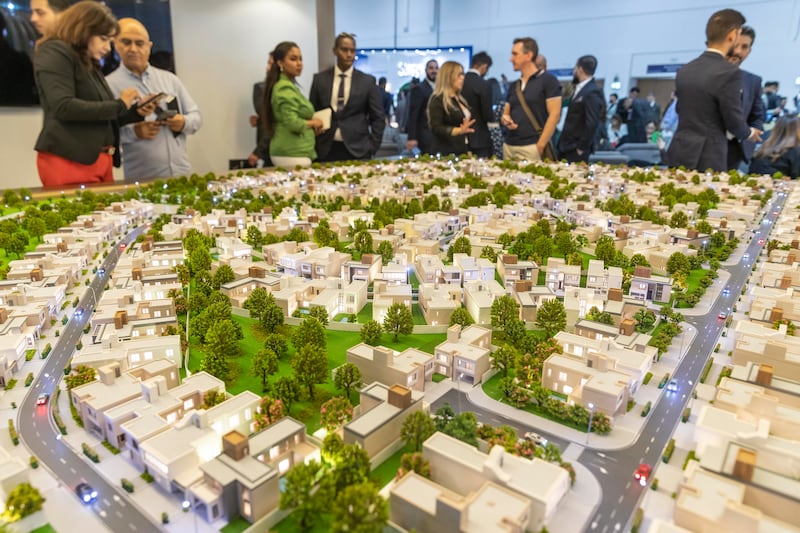 A scale model of a Sobha Realty development at the company's stand. Antonie Robertson / The National
