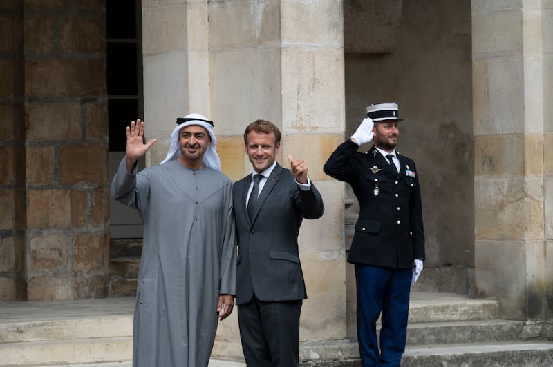 Sheikh Mohamed conveyed to Mr Macron greetings from the President, Sheikh Khalifa.
