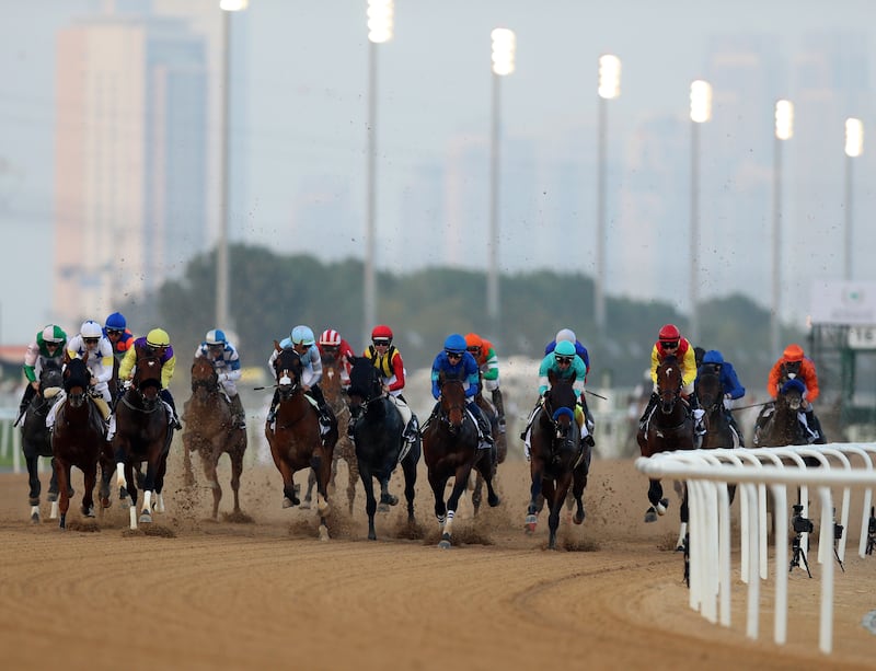 Action from the UAE Derby. Chris Whiteoak / The National