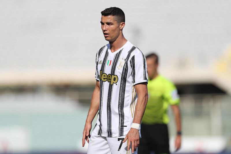 Juventus star Cristiano Ronaldo looks downcast against Fiorentina. Getty