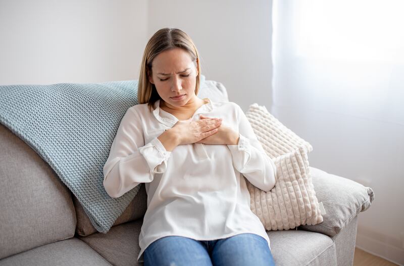 Some people complain of feeling tightness in the chest for months after supposedly having recovered from Covid-19. Getty Images