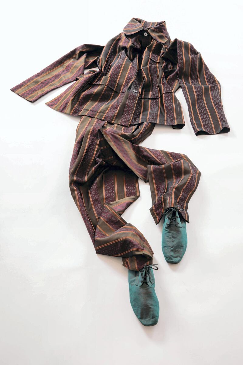A piece from Romeo Gigli’s 1989 collection on display as part of A Short Novel on Men’s Fashion. Photo by Alessandro Ciampi
