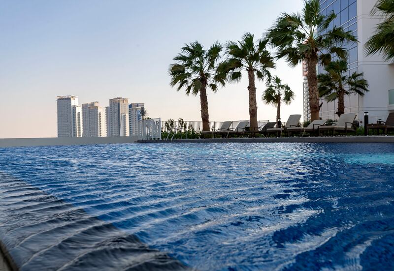 Like many residences in the UAE, Damac Hills provides a swimming pool to cool off. 