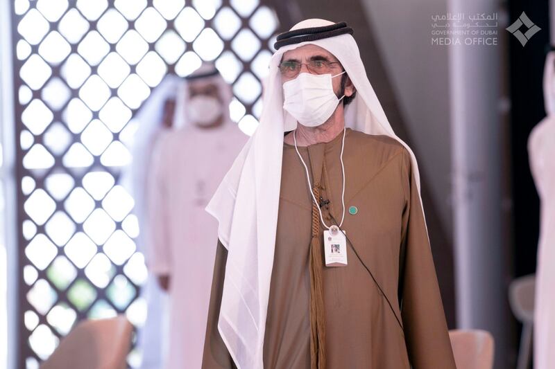 Sheikh Mohammed bin Rashid attends the government retreat on Tuesday. Courtesy: Dubai Media Office
