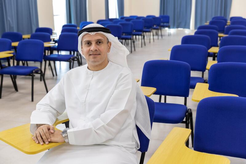 ABU DHABI, UNITED ARAB EMIRATES. 18 FEBRUARY 2019. Al Ain University of Science & Technology, Mohammed Bin Zayed City University Chancellor Dr Noor Aldeen Atatreh. Students of determination are provided with specially designed classrooms that fulfill their needs in addition to assigning a teaching staff of experts in the sign language to help them get a bachelor’s degree in different majors at Al Ain University of Science and Technology. (Photo: Antonie Robertson/The National) Journalist: Anam Rizvi. Section: National.