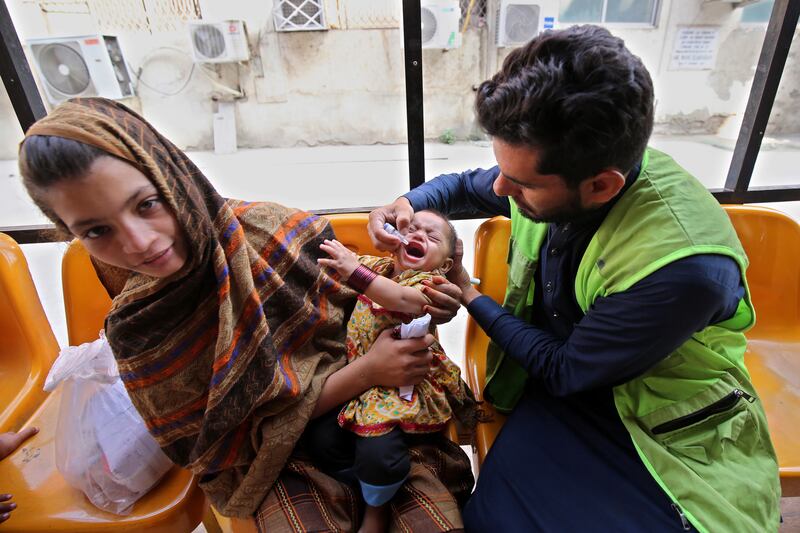 Pakistan began a new polio vaccination campaign on October 2. EPA